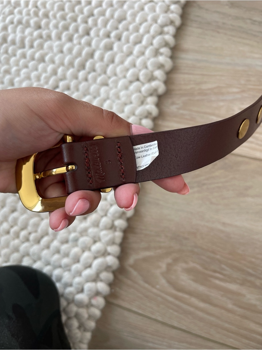 Madewell Brown Gold Studded Belt - Picture 5 of 6